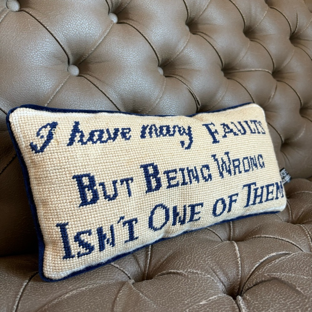 Two’s Company Vintage Needlepoint Accent Pillow